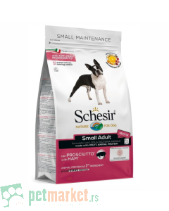 Schesir: Hrana za odrasle pse malih rasa Small Adult, šunka