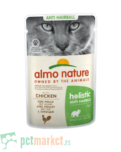 Almo Nature: Vlažna hrana protiv gomilanja dlake u stomaku Holistic Anti Hairball, 70 gr