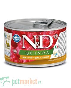 N&D: Vlažna hrana za pse sa problematičnom kožom Quinoa Mini Skin&Coat, 3x140 gr