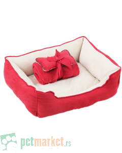 Pawise: Ležaljka sa ćebetom i jastukom Pet Bed, crvena