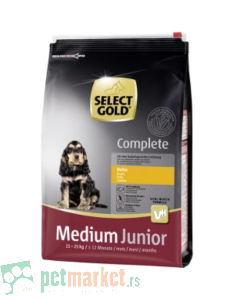Selecta Gold: Hrana za štence srednjih rasa Complete Medium Junior Piletina, 12 kg
