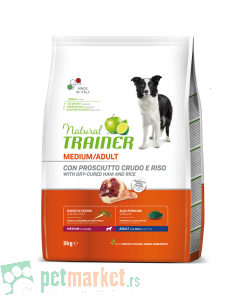 Trainer Natural: Hrana za odrasle pse srednjih rasa Medium Adult, Šunka
