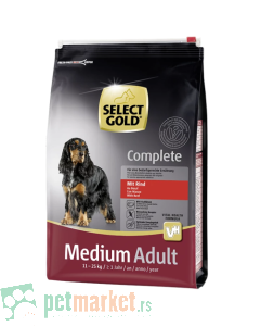 Selecta Gold: Hrana za odrasle pse srednjih rasa Complete Medium Govedina, 12 kg