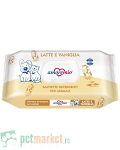 AmoreMio: Vlažne maramice za ljubimce Mleko i vanila, 40 kom