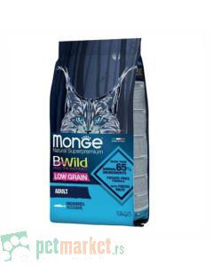 Monge Bwild: Hrana za odrasle mačke Adult Low Grain, Inćuni, 1.5 kg
