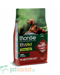 Monge Bwild: Hrana za odrasle pse Adult Grain Free, Jagnjetina