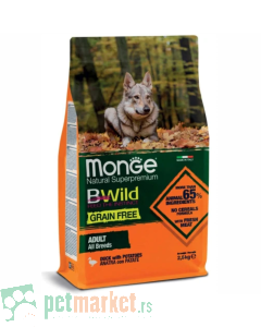 Monge Bwild: Hrana za odrasle pse Adult Grain Free, Pačetina