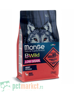 Monge Bwild: Hrana za odrasle pse Adult Low Grain, Jelen