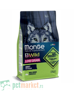 Monge Bwild: Hrana za odrasle pse Adult Low Grain, Vepar