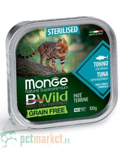 Monge Bwild: Pašteta za sterilisane mačke Sterilised Grain Free, 100 gr
