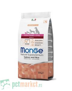 Monge: Hrana za pse minijaturnih rasa Monoprotein Extra Small Adult, Losos i Pirinač, 2.5 kg