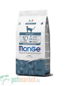 Monge: Hrana za sterilisane mačke Natural Monoprotein Sterilised, Pastrmka