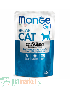 Monge: Sosić za starije mačke Grill Senior, 85 gr