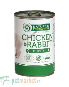 Nature’s Protection: Valžna hrana za štence Puppy, Piletina i Zečetina, 400 gr