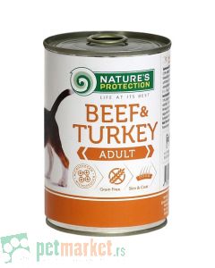 Nature’s Protection: Vlažna hrana za odrasle pse Adult, Govedina i Ćuretina, 400 gr