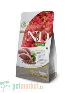 N&D Quinoa: Hrana za sterilisane mačke Neutered, Kinoa i Pačetina