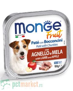 Monge: Pašteta za pse sa komadićima mesa i voća Fruit Pate, 6 x 100 gr