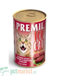 Premil: Vlažna hrana za mačke Top Cat, 24 x 415 gr