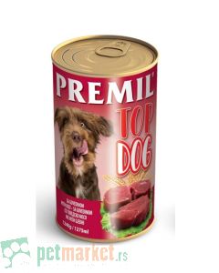 Premil: Vlažna hrana za pse Top Dog, 12 x 1240 gr