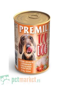 Premil: Vlažna hrana za pse Top Dog, 24x415 
