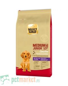 Select Gold: Hrana za mlade pse srednjih rasa Sensitive Medium Junior Jagnjetina i Losos, 12 kg