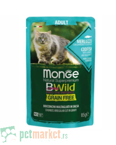 Monge Bwild: Sos za odrasle mačke Adult Grain Free, 85 gr