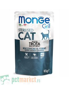Monge: Sosić za sterilisane mačke Grill Sterilised, 85 gr