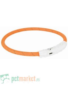 Trixie: Svetleća ogrlica Flash Light Ring USB Orange