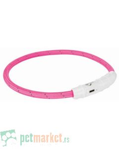 Trixie: Svetleća ogrlica Flash Light Ring USB Pink