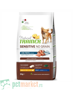 Trainer Natural: Hrana za odrasle pse malih rasa Sensitive Mini Adult, Pastrmka