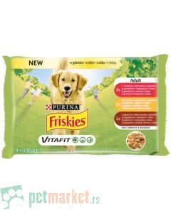 Friskies: Vlažna hrana za odrasle pse Adult Multipack, 4x100 gr