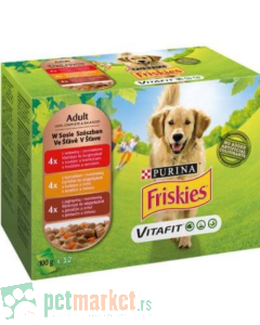 Friskies: Vlažna hrana za odrasle pse Adult Multipack, 12x100 gr